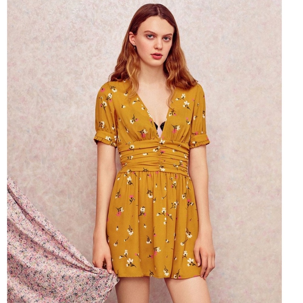 Urban outfitters yellow floral dress